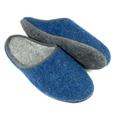 Afbeelding van Heren vilten pantoffels navy 47 EU