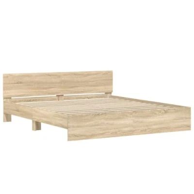Afbeelding van vidaXL Bedframe met hoofdeinde sonoma eikenkleur 180x200 cm