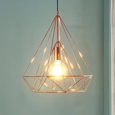 Afbeelding van Lindby hanglamp 1licht metaal H: 50 cm E27 glanzend koper