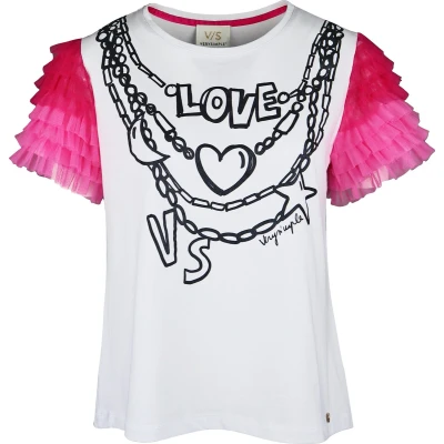 Afbeelding van Verysimple wit t shirt met ruches maat 34 (IT40)
