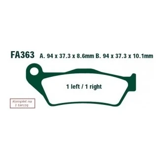 Afbeelding van EBC Brakes FA363 Remblokkenset