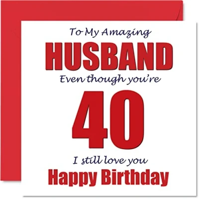Afbeelding van Grappige verjaardagskaarten voor echtgenoot 40 I Still Love You verjaardagskaart van vrouw, partner, grappengeschenk, 145 mm
