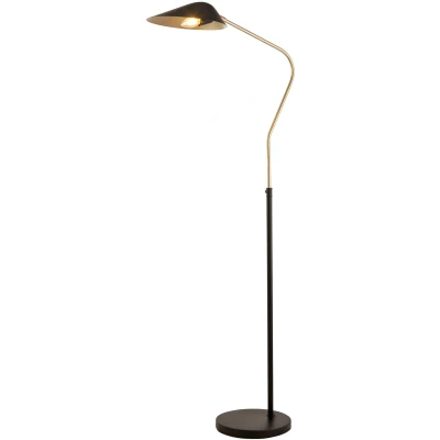 Afbeelding van Searchlight Swan Vloerlamp Zwart/Goud