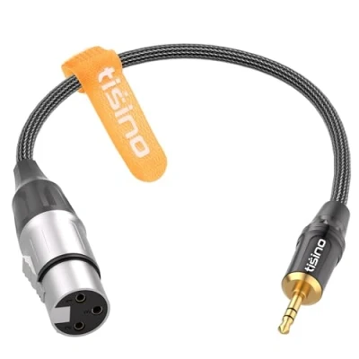Afbeelding van TISINO XLR naar 3,5 mm adapterkabel vergulde female 0,3 cm mini mono aux jack voor condensatormicrofoons of jachtgeweer 30