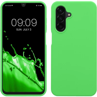 Afbeelding van kwmobile telefoonhoesje geschikt voor Samsung Galaxy A26 5G Hoesje met siliconen coating Smartphone case in limoengroen