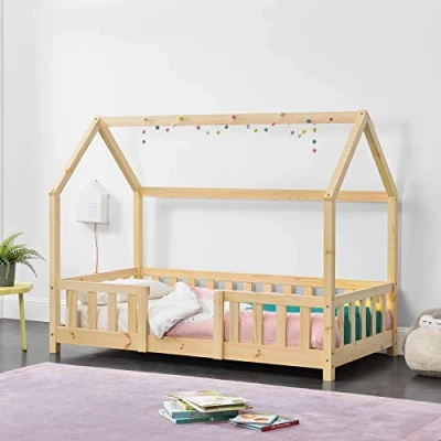 Afbeelding van Kinderbed Sisimiut met uitvalbeveiliging 80x160 cm houtkleurig