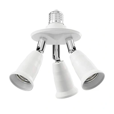 Afbeelding van ledscom.de E27 fitting, 3x splitteradapter, wit, E27, adapter, lampfitting, splitter, 3 in 1, lampvoet, dispenser