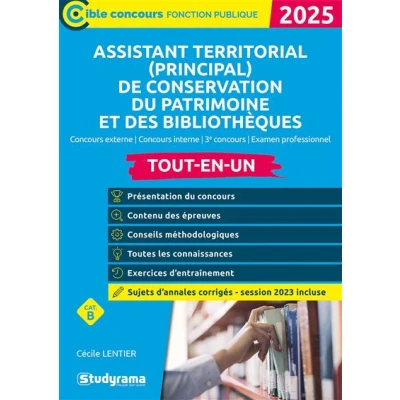 Image de Assistant (principal) territorial de conservation du patrimoine et des bibliothèques Tout en un (Catégorie B Concours 2025)