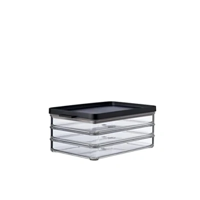 Image de Mepal Boîte à Charcuterie Omnia 3 couches Boîtes pour Réfrigérateur Stockage des Charcuteries Récipient le L&#039;organisation de la Cuisine x 500 ml Black