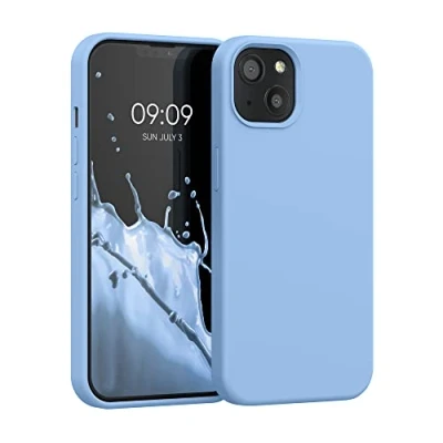 Afbeelding van kwmobile telefoonhoesje geschikt voor Apple iPhone 13 Hoesje met siliconen coating Smartphone case in duifblauw
