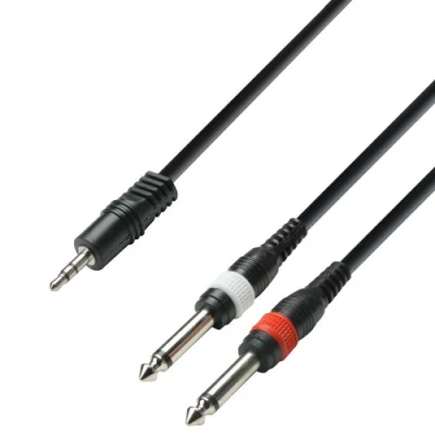 Afbeelding van Audiokabel 3,5 mm jackplug/2 x 6,3 jackplug