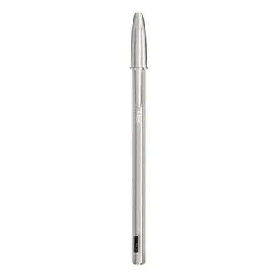 Afbeelding van Bic Balpen Cristal Re new, Zilveren Lichaam, Zwarte Inkt, Doos Met 1 Stuk En 2 Navullingen