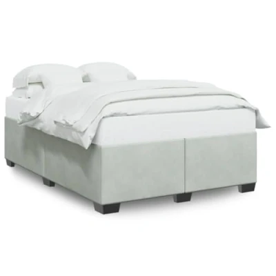 Afbeelding van vidaXL Bedframe fluweel lichtgrijs 140x190 cm