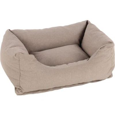 Afbeelding van Flamingo Valeco Bed Honden Mand Rechthoekig+rits Taupe 65x50x20cm 1st 138148