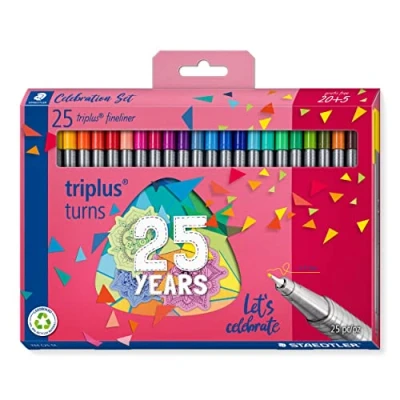 Afbeelding van Staedtler Fineliner Triplus, Set Van 25 Fineliners (20+5), Geassorteerde Kleuren