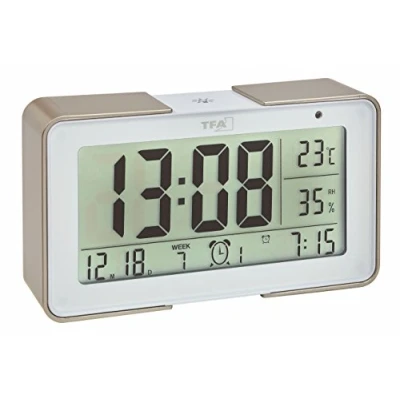 Afbeelding van TFA Dostmann 60.2540.53 Wekker Zendergestuurd Goud, Wit Alarmtijden 3