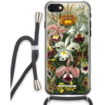 Afbeelding van Case Company® hoesje met Koord geschikt voor iPhone 8 Haeckel Orchidae Telefoonhoesje Zwart Extra Bescherming aan alle Kanten en Over de Schermrand