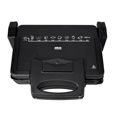 Afbeelding van Silva Homeline KG 2410 Contactgrill Elektrisch Anti aanbaklaag, Inklapbaar, Controlelampje Zwart
