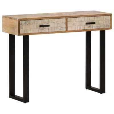 Afbeelding van Wandtafel 100x30x75 cm massief mangohout