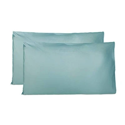 Afbeelding van kussensloop, 50 x 70 cm, 2 stuks, rechthoekig 100% katoen, met sluiting Groen