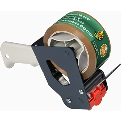 Afbeelding van Tape dispenser met verpakkingstape Duck 45 meter (Verpakkingsapparaat, Geluidloos, 48 mm)