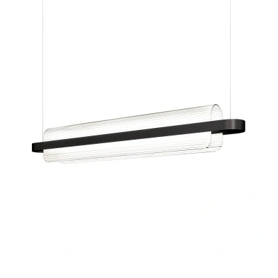 Afbeelding van kdln LED hanglamp Nami, zwart, lengte 150 cm, glas