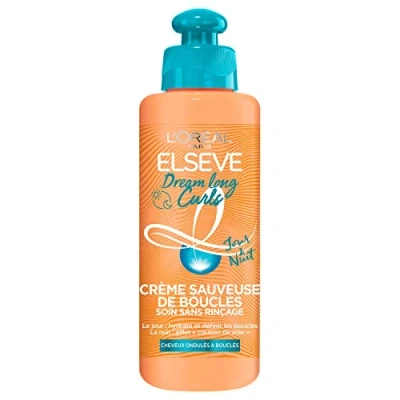 Afbeelding van L&#039;Oréal Paris Elsève Dream Long Curls Reddingscrème voor krullen, haarverzorging zonder uitspoelen, verrijkt met ricinusolie en plantaardige glycerine, golvend tot krullend haar, 200 ml