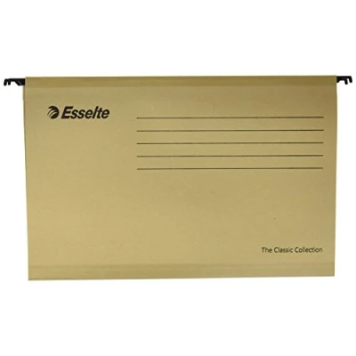 Afbeelding van Esselte 93292 Hangmappen Kraft naturel 230 g. V Extended Folio korte stijve viewer met verticale toegang (doos van 50 stuks)