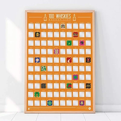Afbeelding van Gift Republic Bucketlist Scratch Poster 100 Whiskies