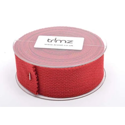 Afbeelding van Trimz Zeer duurzame katoenen riem, 5 m x 40 mm, donkerrood