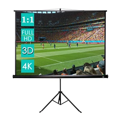 Afbeelding van CCLIFE Scherm videoprojector, projectiescherm tv en thuisbioscoop, canvas, projector, retroprojector, op rolstandaard, handmatig, 4K, HD, 16/9 voet, statief, vloer.