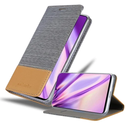 Afbeelding van Cadorabo Hoesje geschikt voor Samsung Galaxy M51 in LICHTGRIJS BRUIN Beschermhoes met magnetische sluiting, standfunctie en kaartvakje Book Case Cover Etui