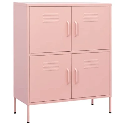 Afbeelding van vidaXL Opbergkast, roze, 80 x 35 101,5 cm, staal