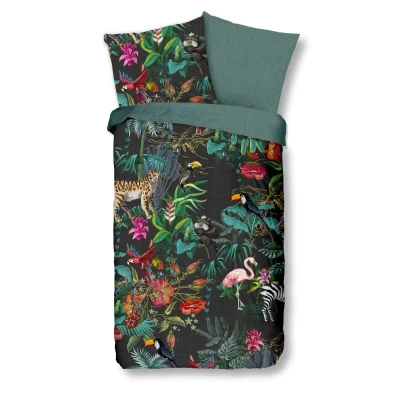 Afbeelding van Good Morning Dekbedovertrek &quot;jungleprint&quot; Multi (200x200 cm) Katoen