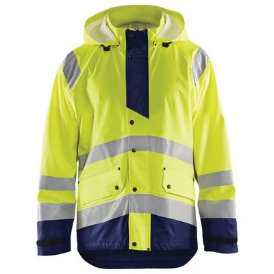 Image de Veste de pluie haute visibilité niveau 3 jaune fluorescent/marine