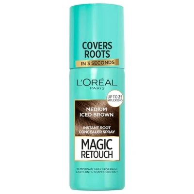 Afbeelding van L&#039;Oréal Magic Retouch Instant Root Concealer Spray, ideaal voor het retoucheren van de hergroei grijze wortels, 75 ml, kleur: medium ijsbruin