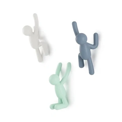 Afbeelding van Umbra Buddy wandhaken, decoratie voor mantels, sjaals, tassen, handtassen, rugzakken, handdoeken en meer, set van 3, meerkleurig