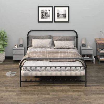 Afbeelding van Nachtkastjes 2 st 40x35x50 cm grijs sonoma eikenkleurig