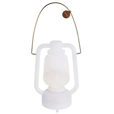 Afbeelding van QAZQA storm Design Dimbare LED Draadloze Oplaadbare Tafellamp USB met Dimmer 1 lichts H 30 cm Wit Buitenverlichting