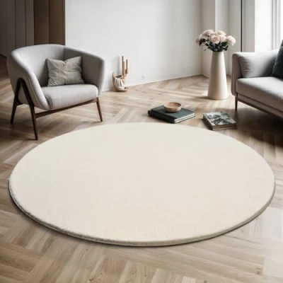 Afbeelding van Tapijt Relax, modern, kortpolig, zacht, antisliponderkant, wasbaar tot 30 C, superzacht, bontlook, crème, 120 x cm