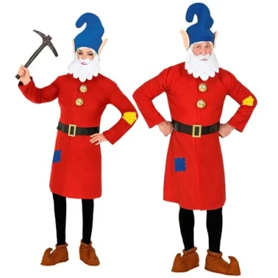 Afbeelding van Widmann Dwerg &amp; Kabouter Kostuum Luie Mijnwerker Dopey Man Rood Medium / Large Carnavalskleding Verkleedkleding