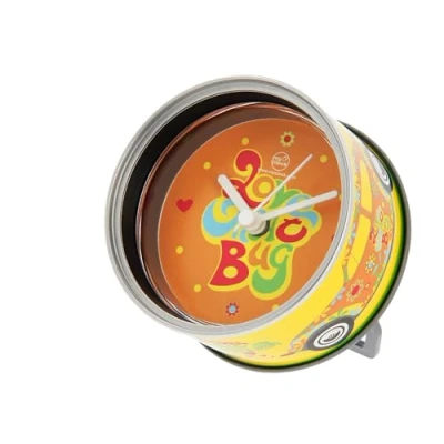 Afbeelding van BRISA MyClock Magnetische tafelklok, personaliseerbaar, bus T1, lieveheersbeestje, geel