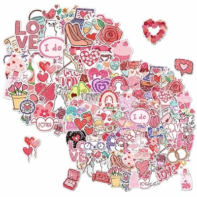 Afbeelding van 200 stuks roze hart stickers, schattige waterdichte modestickers, stickers voor kinderen, scrapbooking decoratiestickers, decoratiegeschenken
