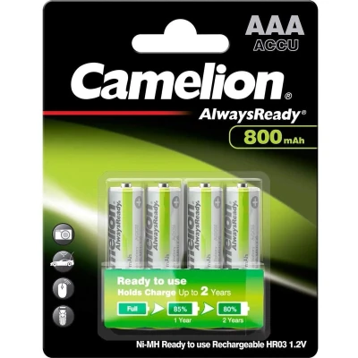 Afbeelding van &#039;Nimh Aaa 1.2V 800Mah (4/Kaart) &#039;&#039;Alwaysready&#039;&#039;&#039;