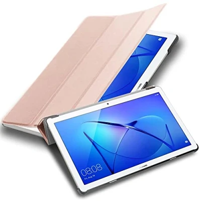 Afbeelding van Cadorabo Tablet Hoesje geschikt voor Huawei MediaPad T3 10 (9.6 inch) in PASTEL ROZE GOUD Ultra dun beschermend geval ZONDER automatische Wake Up en Stand functie Book Case Cover Etui