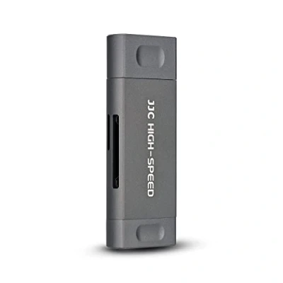 Afbeelding van JJC 3 in 1 USB 3.1 geheugenkaartlezer voor UHS II SDXC SDHC SD, MMC, RS MMCmicro, MMCmobile, miniSD, microSDXC, microSDHC en I kaarten, Windows MacOS Chrome grijs