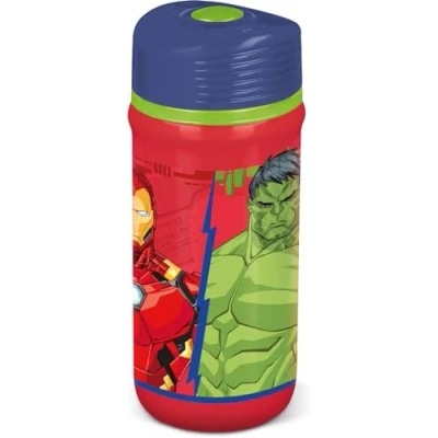 Afbeelding van Marvel Avengers Hulk Iron Man Drinkfles voor kinderen, rood, blauw, 390 ml, met druppelstop