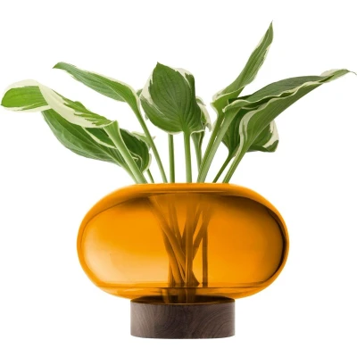 Afbeelding van L.S.A. Oblate Vaas 19,5 cm Orange / Glass