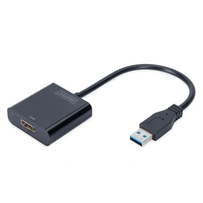 Afbeelding van Digitus DA 70841 USB 3.2 Gen 1 (USB 3.0) / HDMI Adapter [1x stekker A 1x bus] Zwart Afgeschermd 15.00 cm