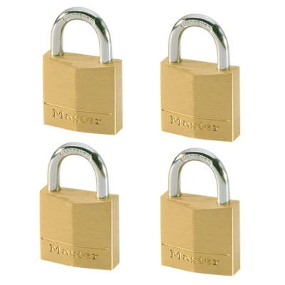Afbeelding van Hangslot MasterLock 4 gelijksluitend messing 30mm